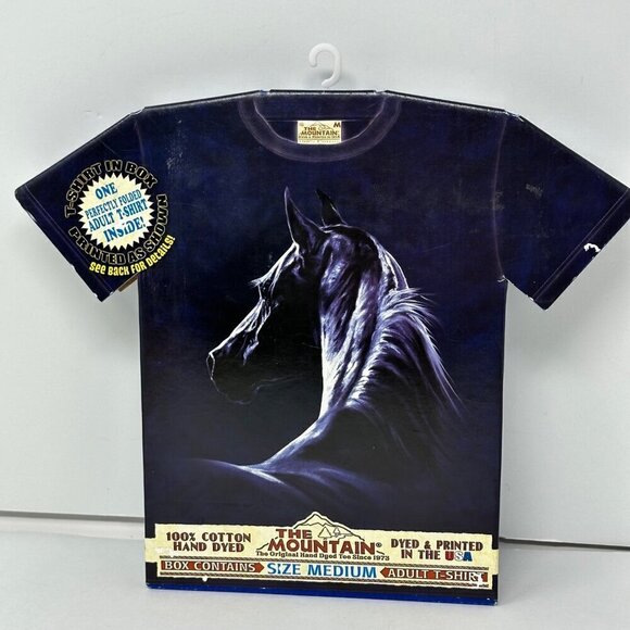 The Mountain Moonlit Horse T Shirt Sz M Equestrian Retired Graphic Design Tee - Picture 1 of 9